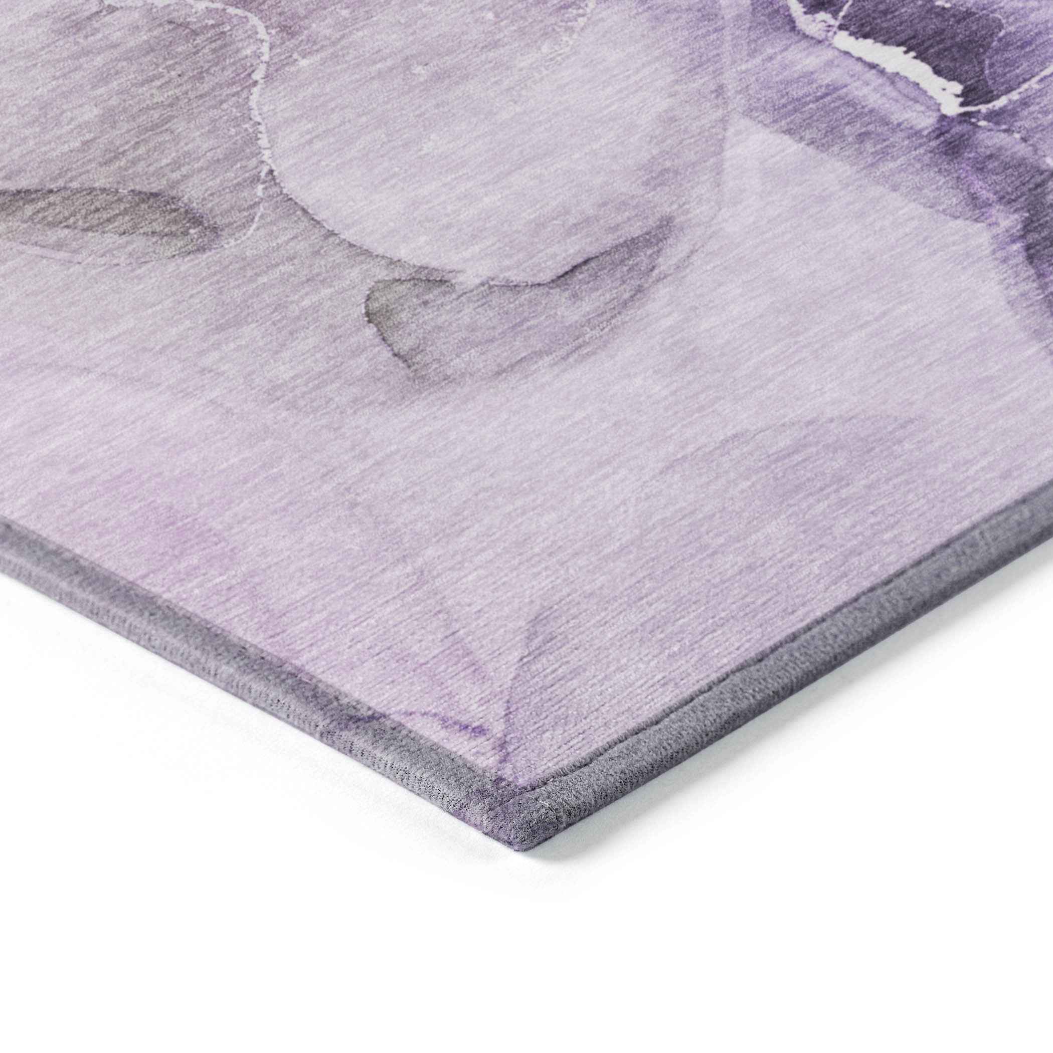 8' X 10' Purple Abstract Washable Non Skid Indoor Outdoor Area Rug