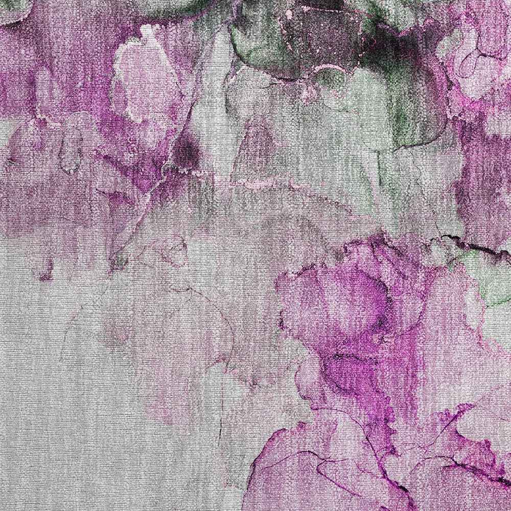 2' X 3' Gray and Purple Abstract Washable Non Skid Indoor Outdoor Area Rug