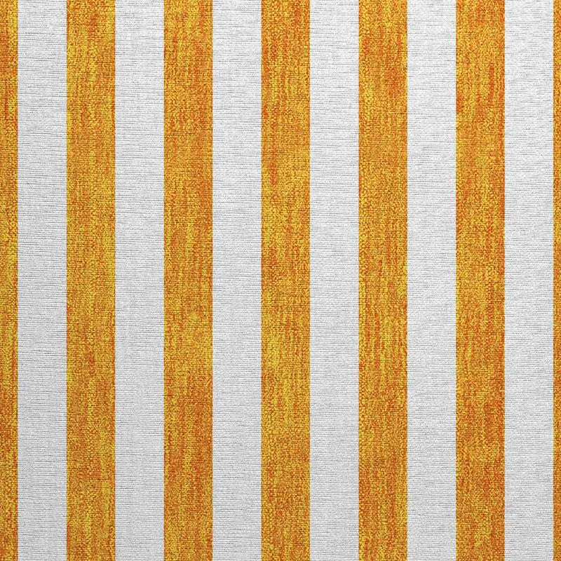 2' X 3' Orange and White Striped Washable Non Skid Indoor Outdoor Area Rug