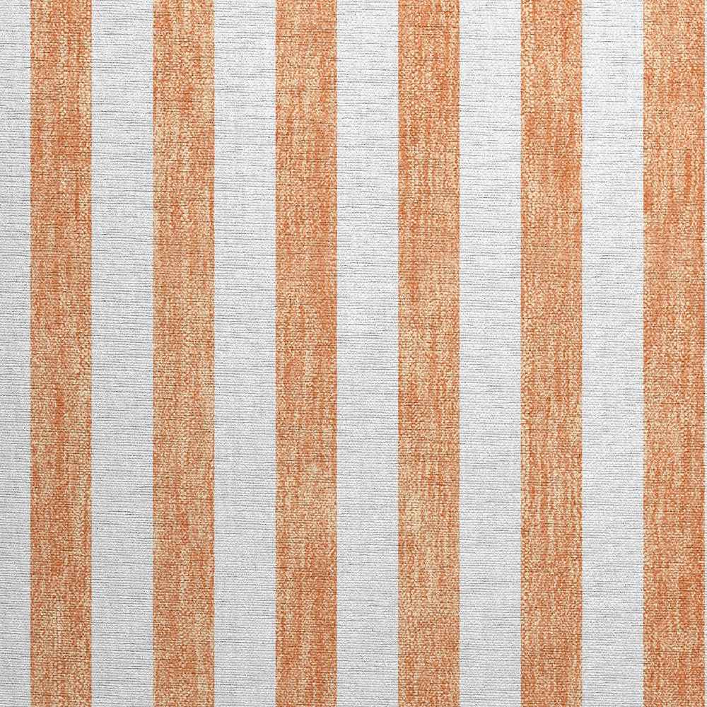 2' X 3' Salmon Striped Washable Non Skid Indoor Outdoor Area Rug