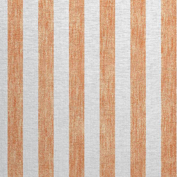 2' X 3' Salmon Striped Washable Non Skid Indoor Outdoor Area Rug