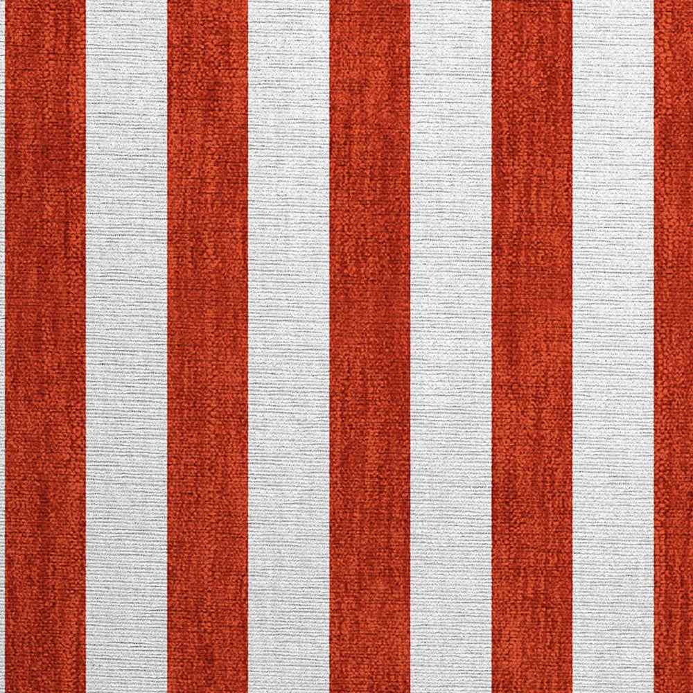 2' X 3' Red and White Striped Washable Non Skid Indoor Outdoor Area Rug