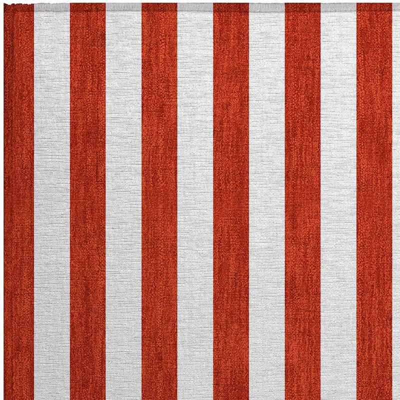2' X 3' Red and White Striped Washable Non Skid Indoor Outdoor Area Rug