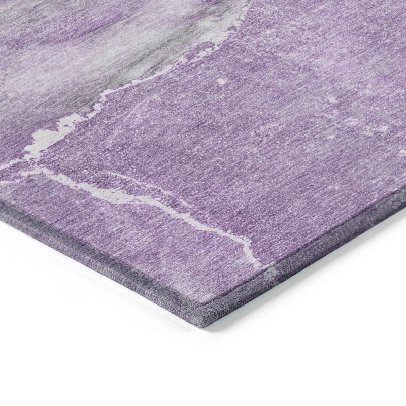 10' X 14' Lilac Abstract Washable Non Skid Indoor Outdoor Area Rug