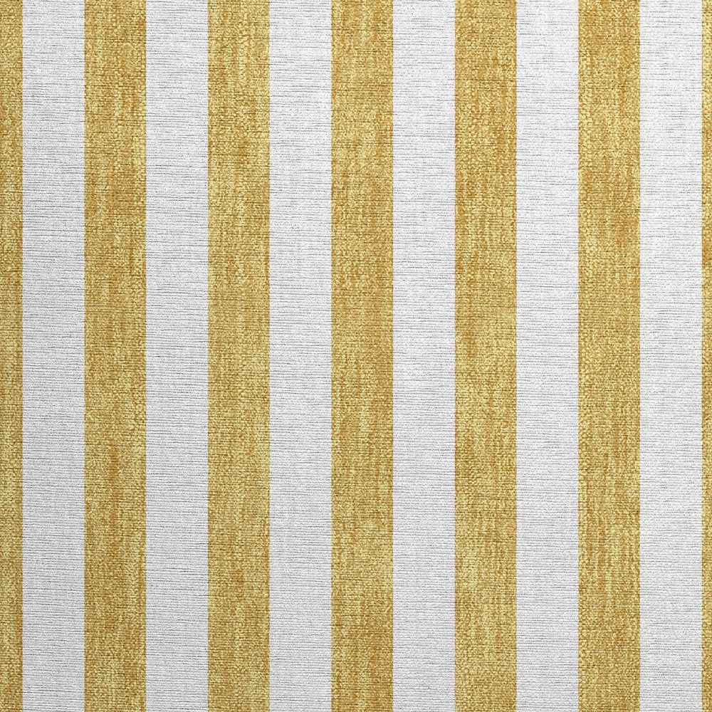 2' X 3' Gold Striped Washable Non Skid Indoor Outdoor Area Rug