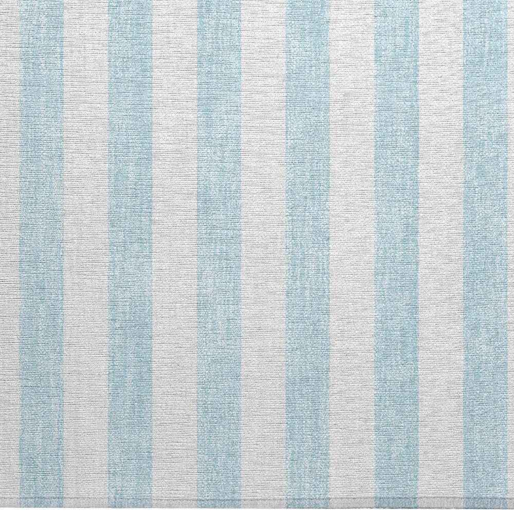 2' X 3' Sky Blue Striped Washable Non Skid Indoor Outdoor Area Rug