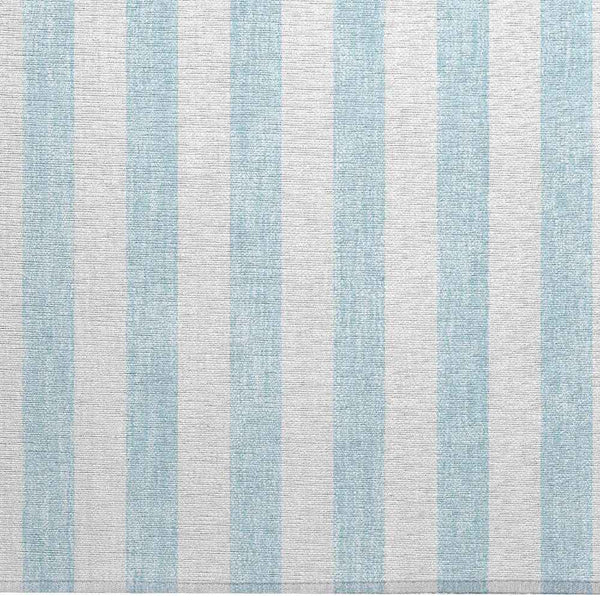 2' X 3' Sky Blue Striped Washable Non Skid Indoor Outdoor Area Rug