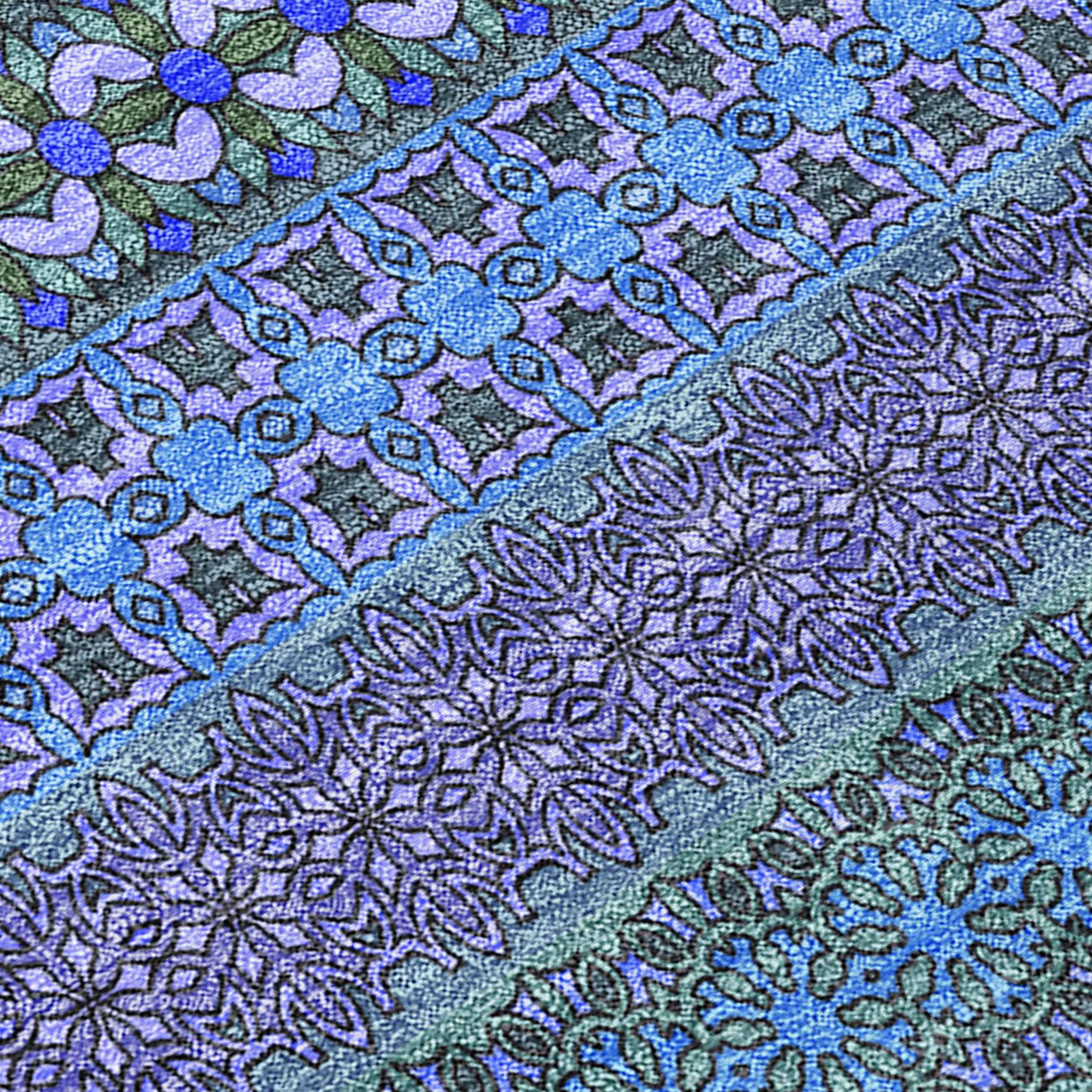 10' X 14' Blue and Green Striped Washable Non Skid Indoor Outdoor Area Rug