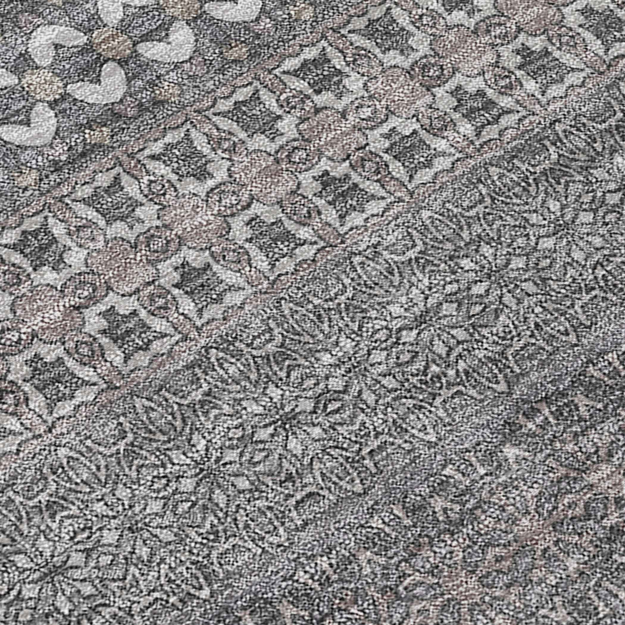 2' X 8' Gray Striped Washable Indoor Outdoor Runner Rug