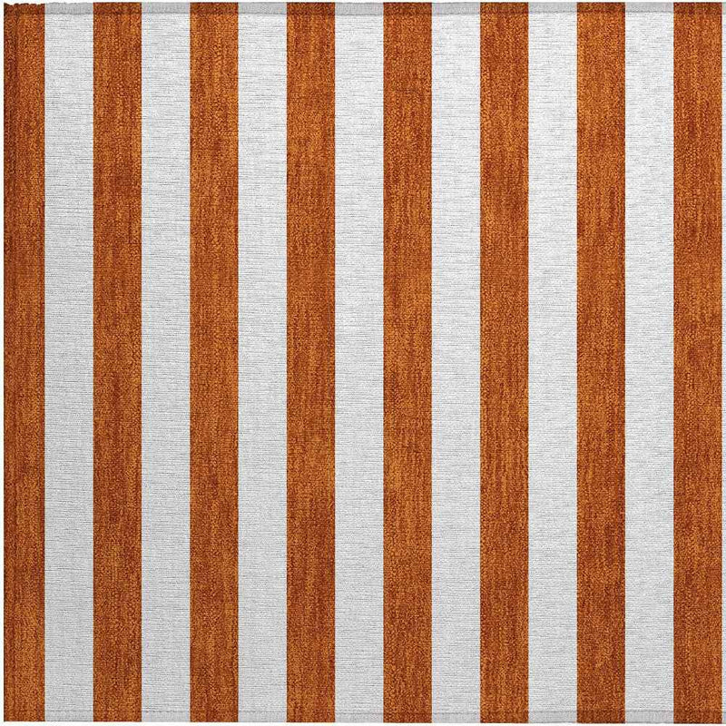 2' X 3' Orange Striped Washable Non Skid Indoor Outdoor Area Rug