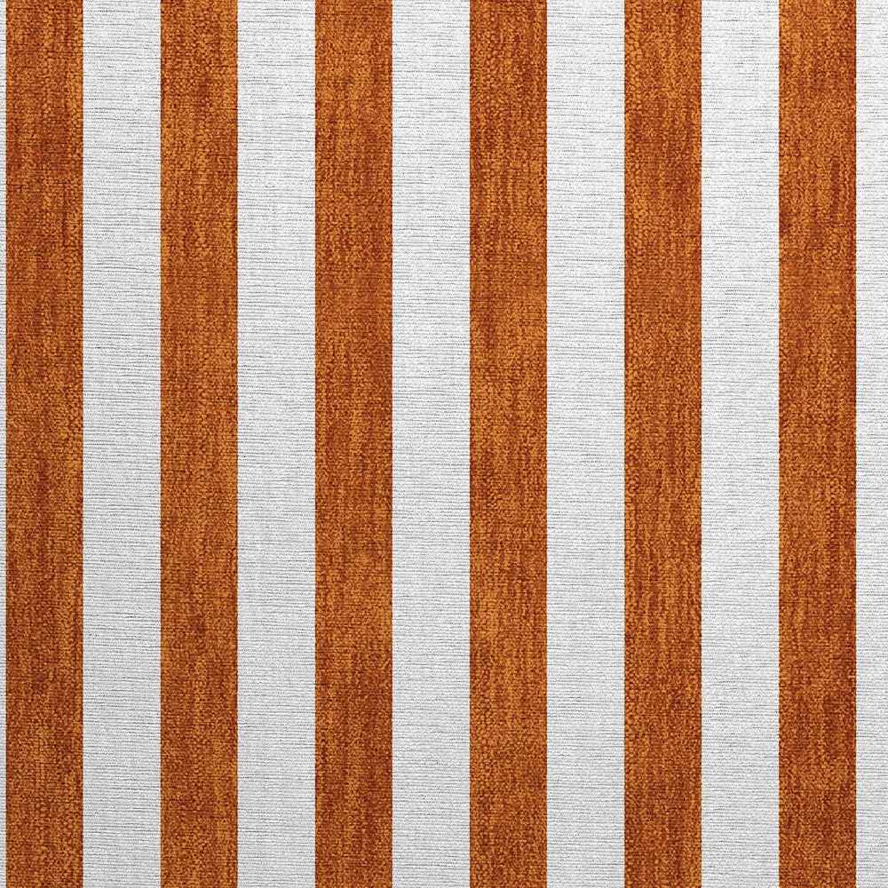 2' X 3' Orange Striped Washable Non Skid Indoor Outdoor Area Rug