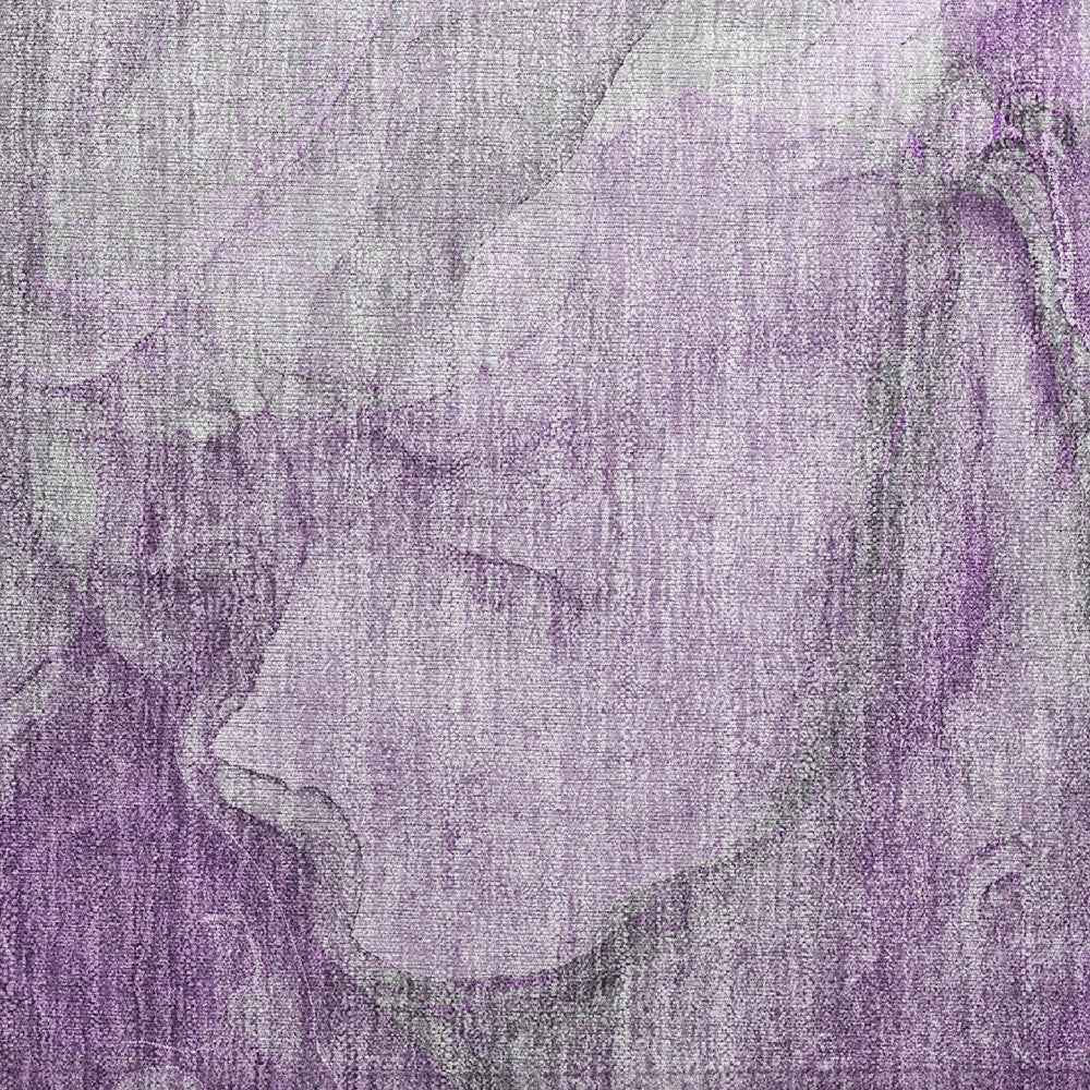 2' X 3' Lilac Abstract Washable Non Skid Indoor Outdoor Area Rug