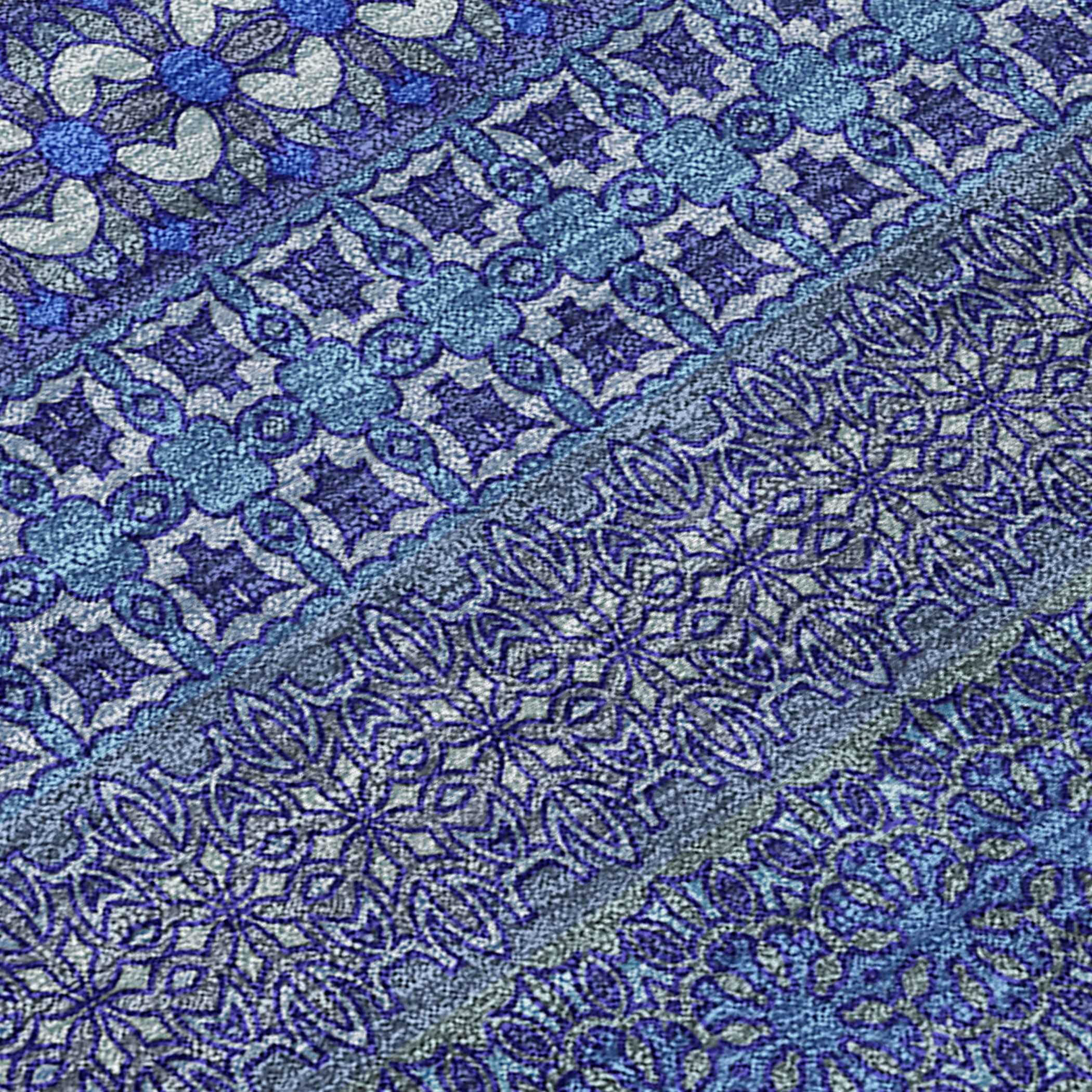 10' X 14' Navy Blue Striped Washable Non Skid Indoor Outdoor Area Rug