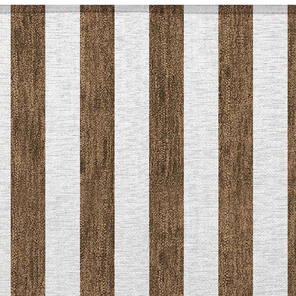 2' X 3' Chocolate Striped Washable Non Skid Indoor Outdoor Area Rug