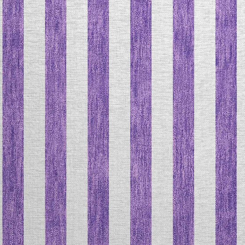 2' X 3' Purple and White Striped Washable Non Skid Indoor Outdoor Area Rug