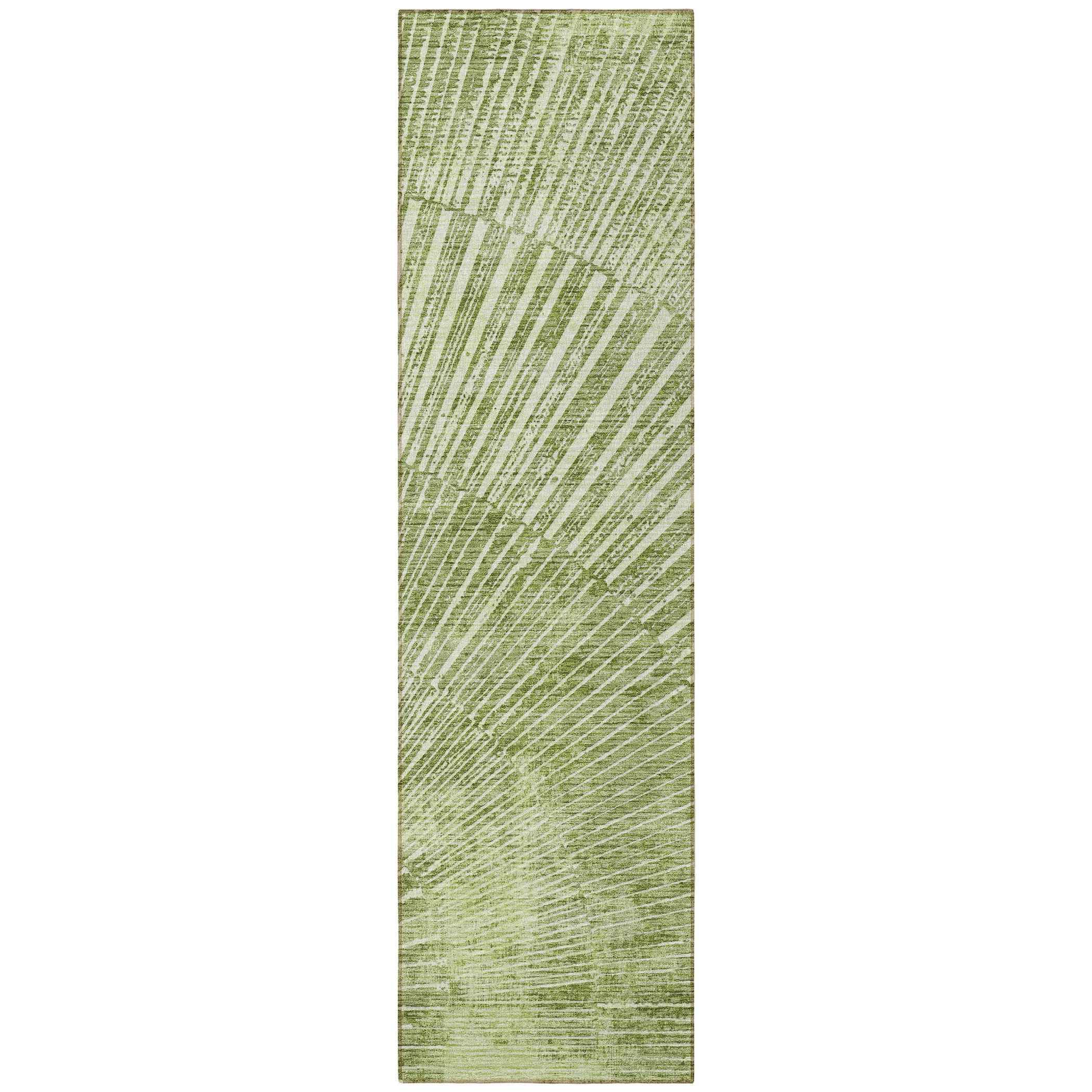 8' Runner Sage Abstract Washable Non Skid Indoor Outdoor Runner Rug