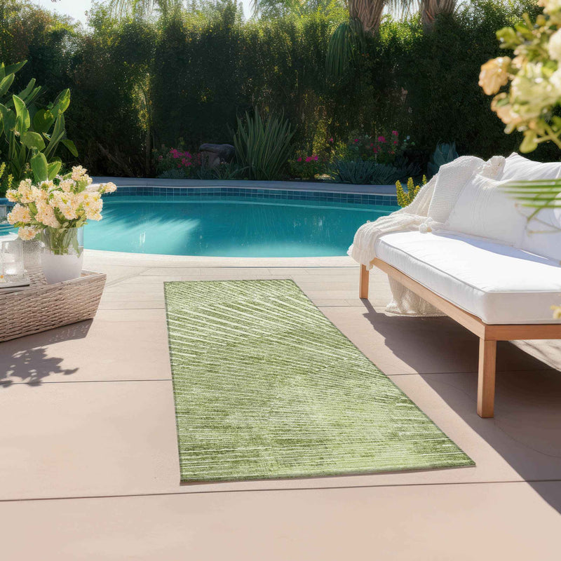 8' Runner Sage Abstract Washable Non Skid Indoor Outdoor Runner Rug