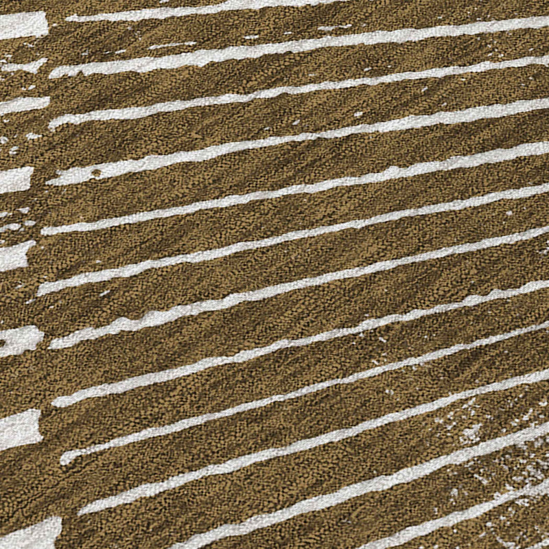 5' X 8' Chocolate Abstract Washable Non Skid Indoor Outdoor Area Rug