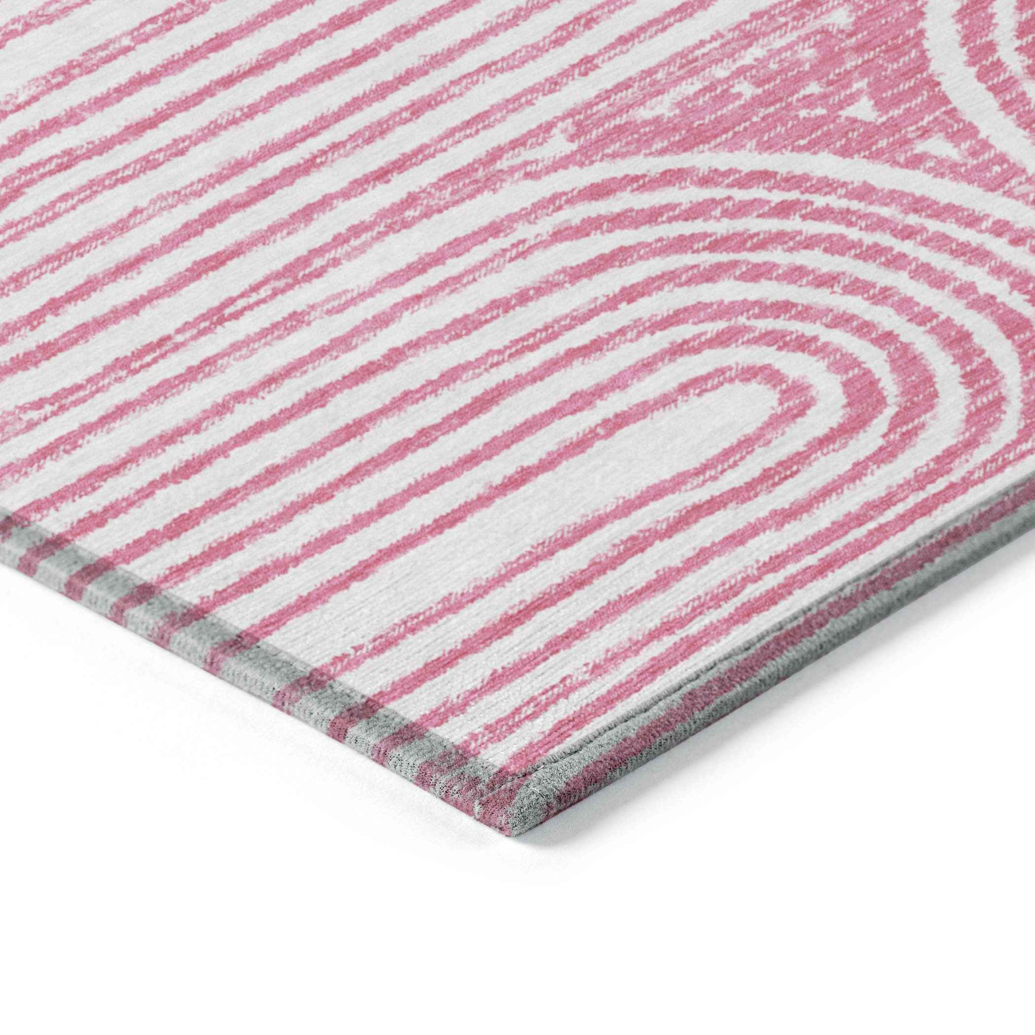 5' X 8' Blush Abstract Washable Non Skid Indoor Outdoor Area Rug