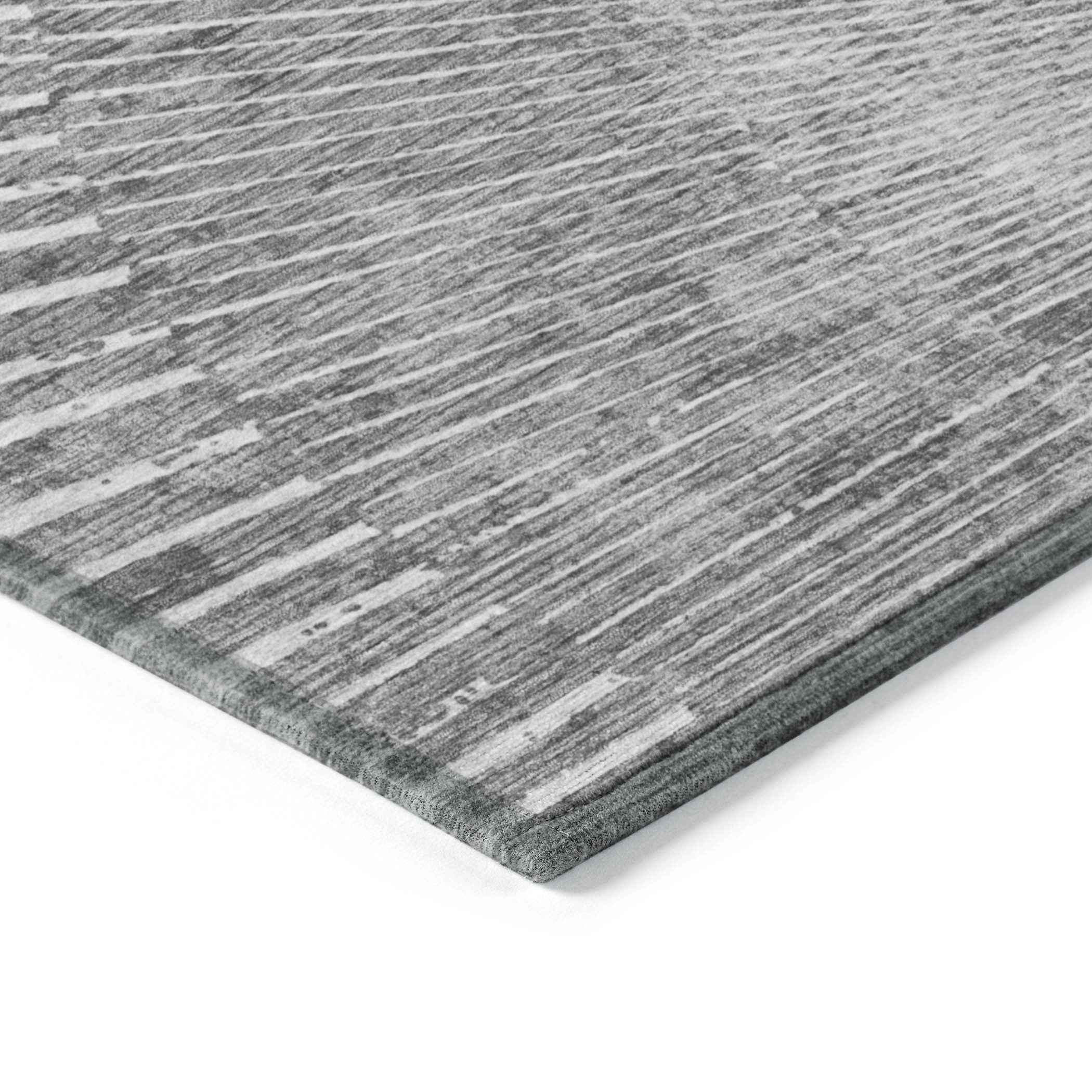 2' X 3' Gray and Ivory Abstract Washable Non Skid Indoor Outdoor Area Rug