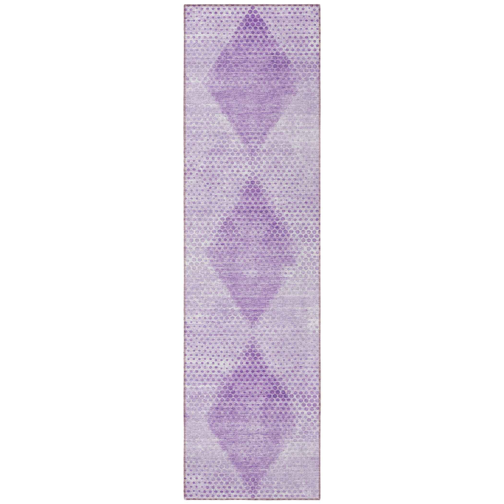 8' Runner Lavender Geometric Washable Non Skid Indoor Outdoor Runner Rug