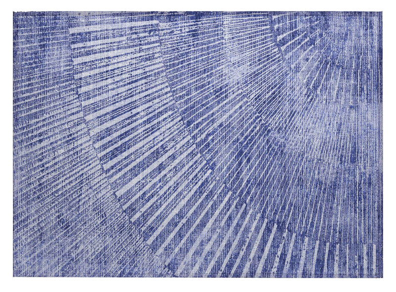 2' X 3' Navy Blue Abstract Washable Non Skid Indoor Outdoor Area Rug