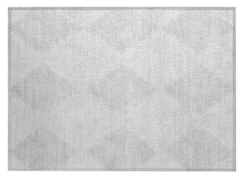 2' X 3' Ivory Geometric Washable Non Skid Indoor Outdoor Area Rug