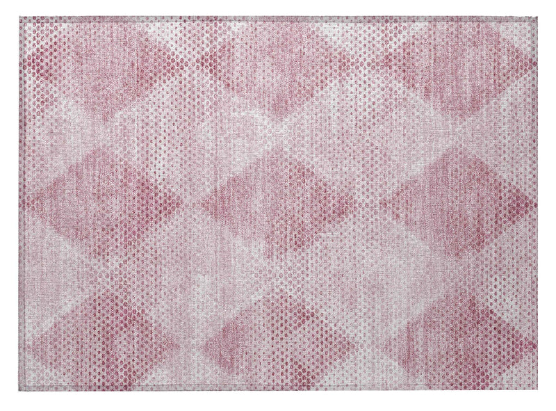 2' X 3' Merlot Geometric Washable Non Skid Indoor Outdoor Area Rug