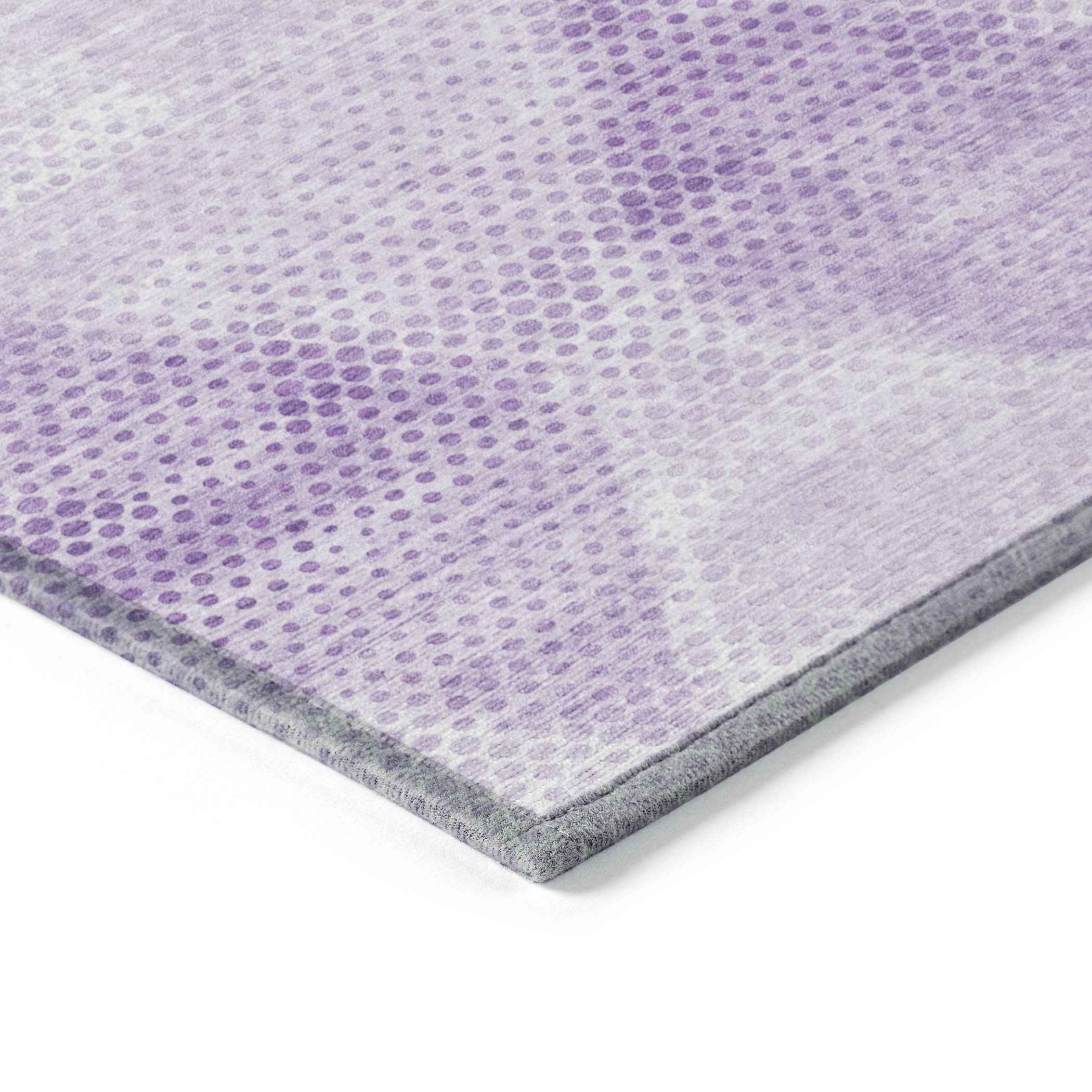 10' X 14' Lavender Geometric Washable Non Skid Indoor Outdoor Area Rug