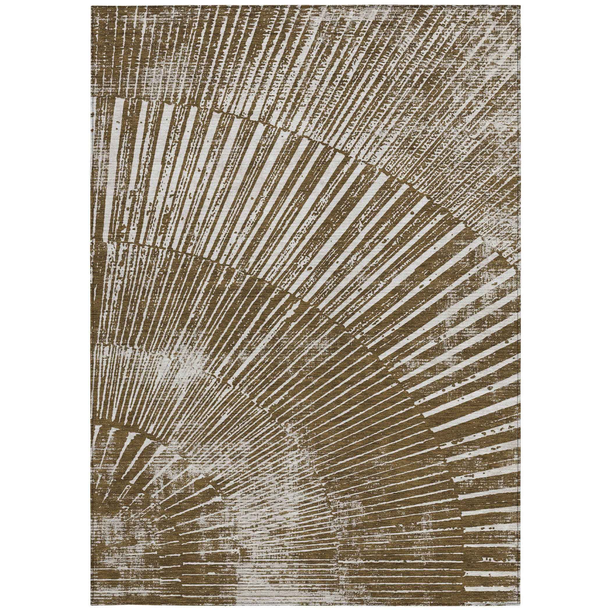 10' X 14' Chocolate Abstract Washable Non Skid Indoor Outdoor Area Rug