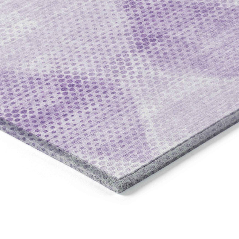 8' X 10' Lavender Geometric Washable Non Skid Indoor Outdoor Area Rug