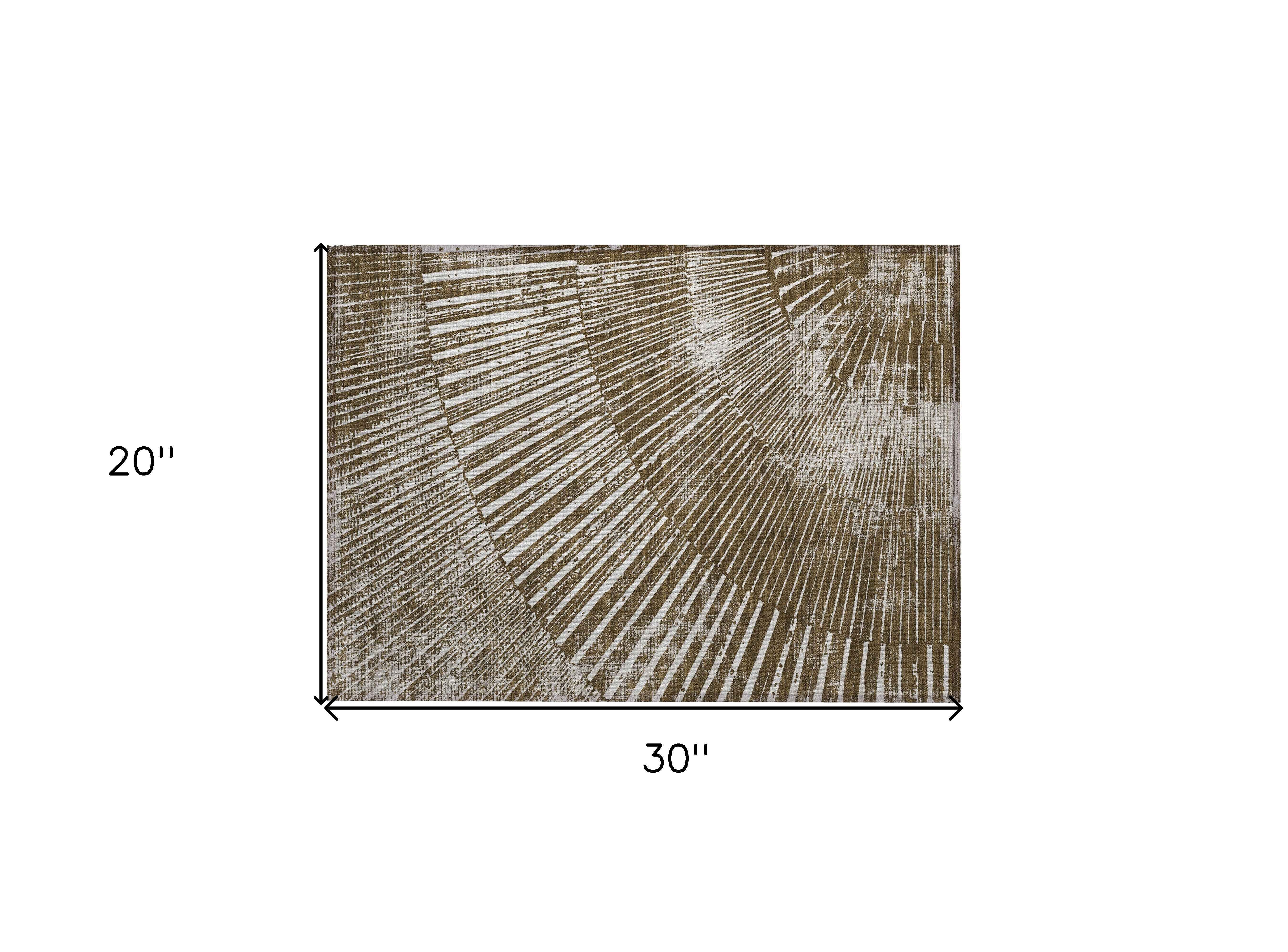 2' X 3' Chocolate Abstract Washable Non Skid Indoor Outdoor Area Rug