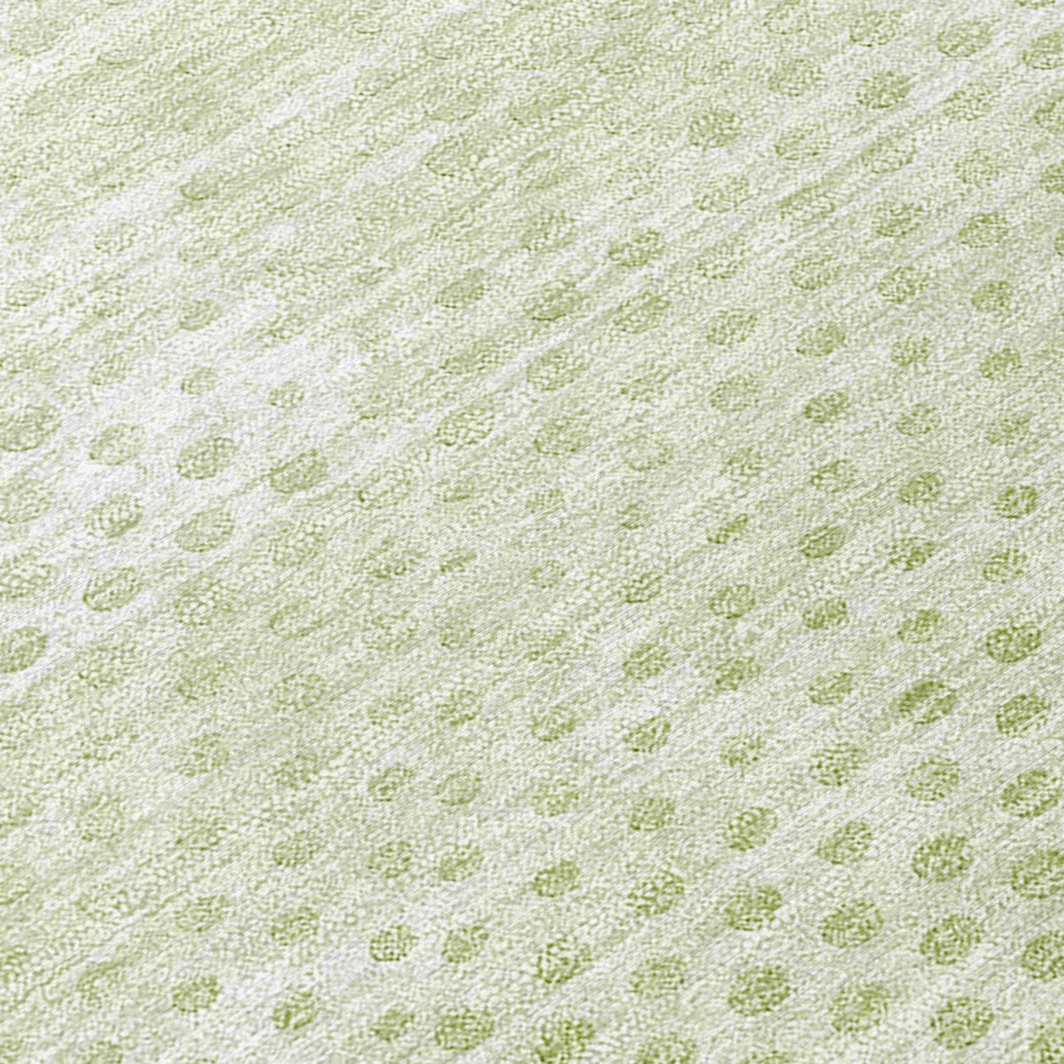 9' X 12' Mint Green Geometric Washable Non Skid Indoor Outdoor Area Rug