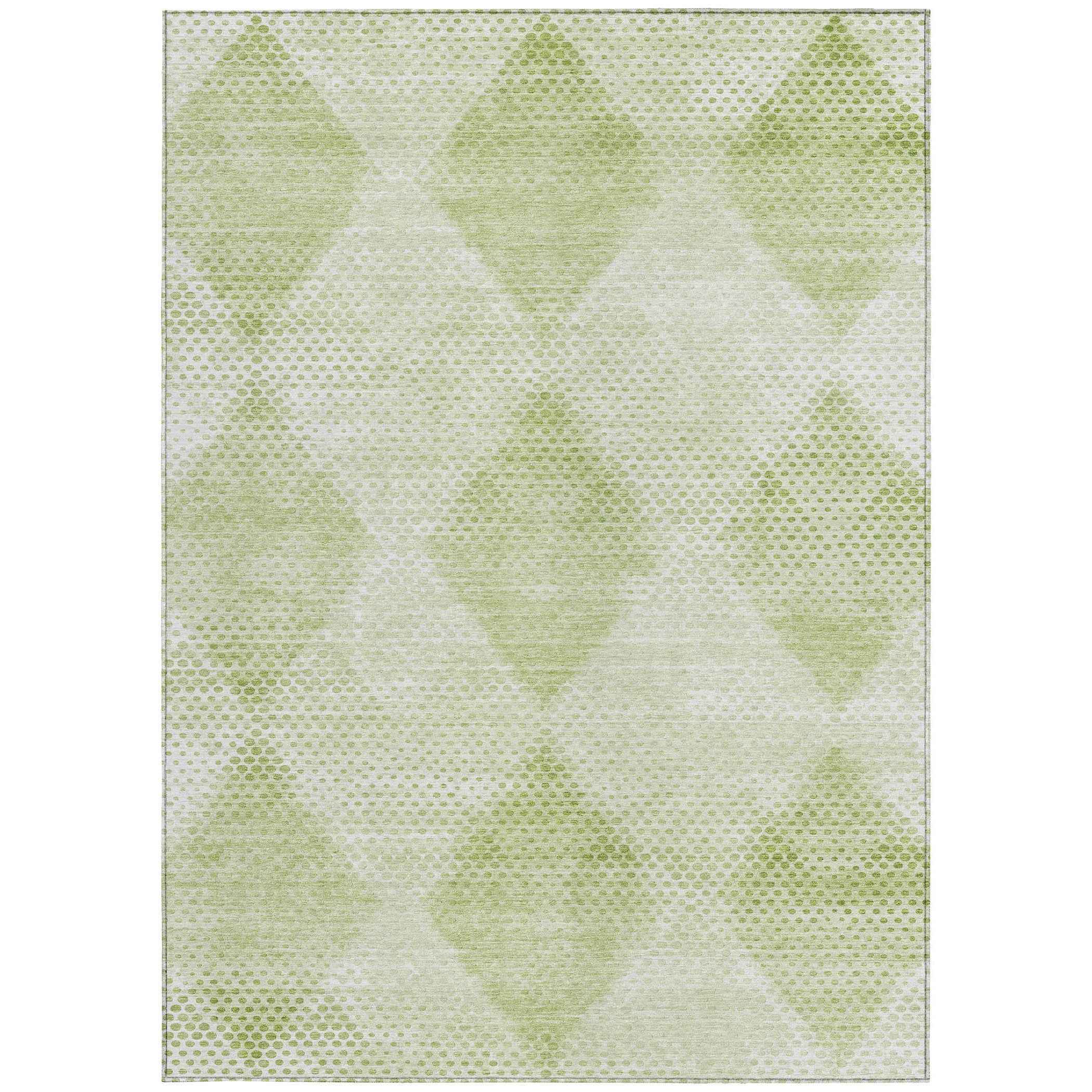 3' X 5' Mint Green Geometric Washable Non Skid Indoor Outdoor Area Rug