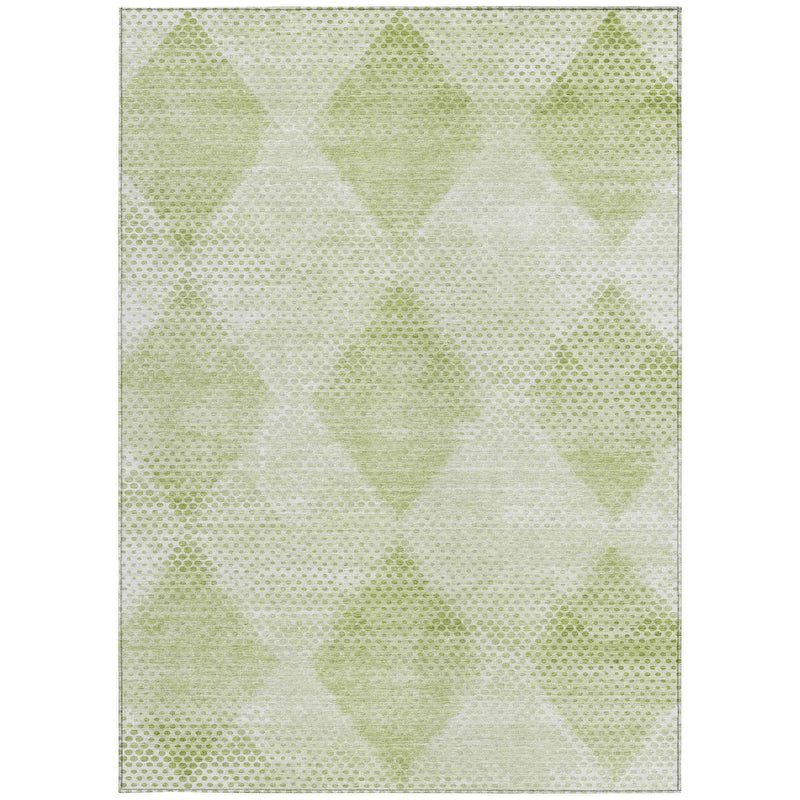 3' X 5' Mint Green Geometric Washable Non Skid Indoor Outdoor Area Rug