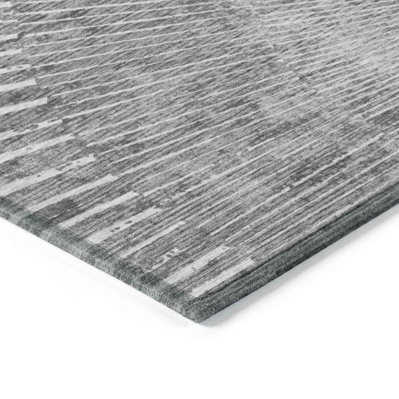 10' X 14' Gray and Ivory Abstract Washable Non Skid Indoor Outdoor Area Rug