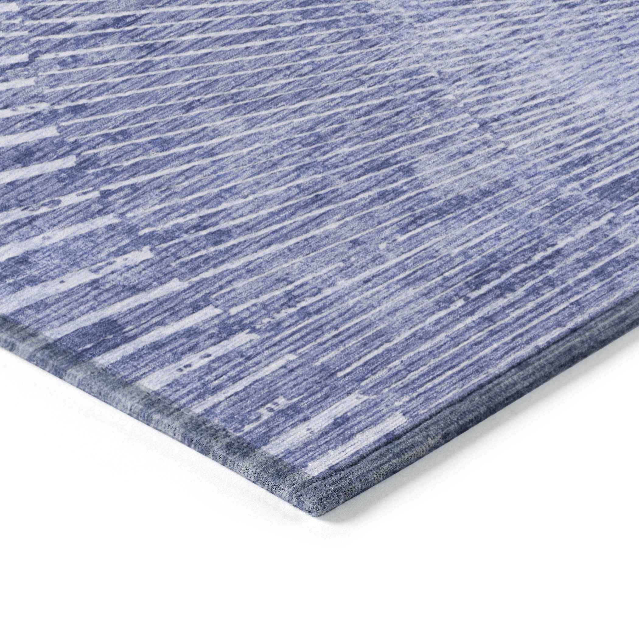 9' X 12' Navy Blue Abstract Washable Non Skid Indoor Outdoor Area Rug