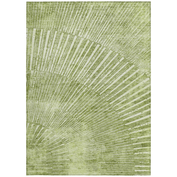 10' X 14' Sage Abstract Washable Non Skid Indoor Outdoor Area Rug