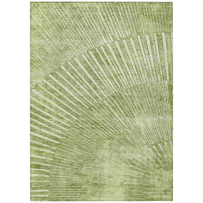 10' X 14' Sage Abstract Washable Non Skid Indoor Outdoor Area Rug