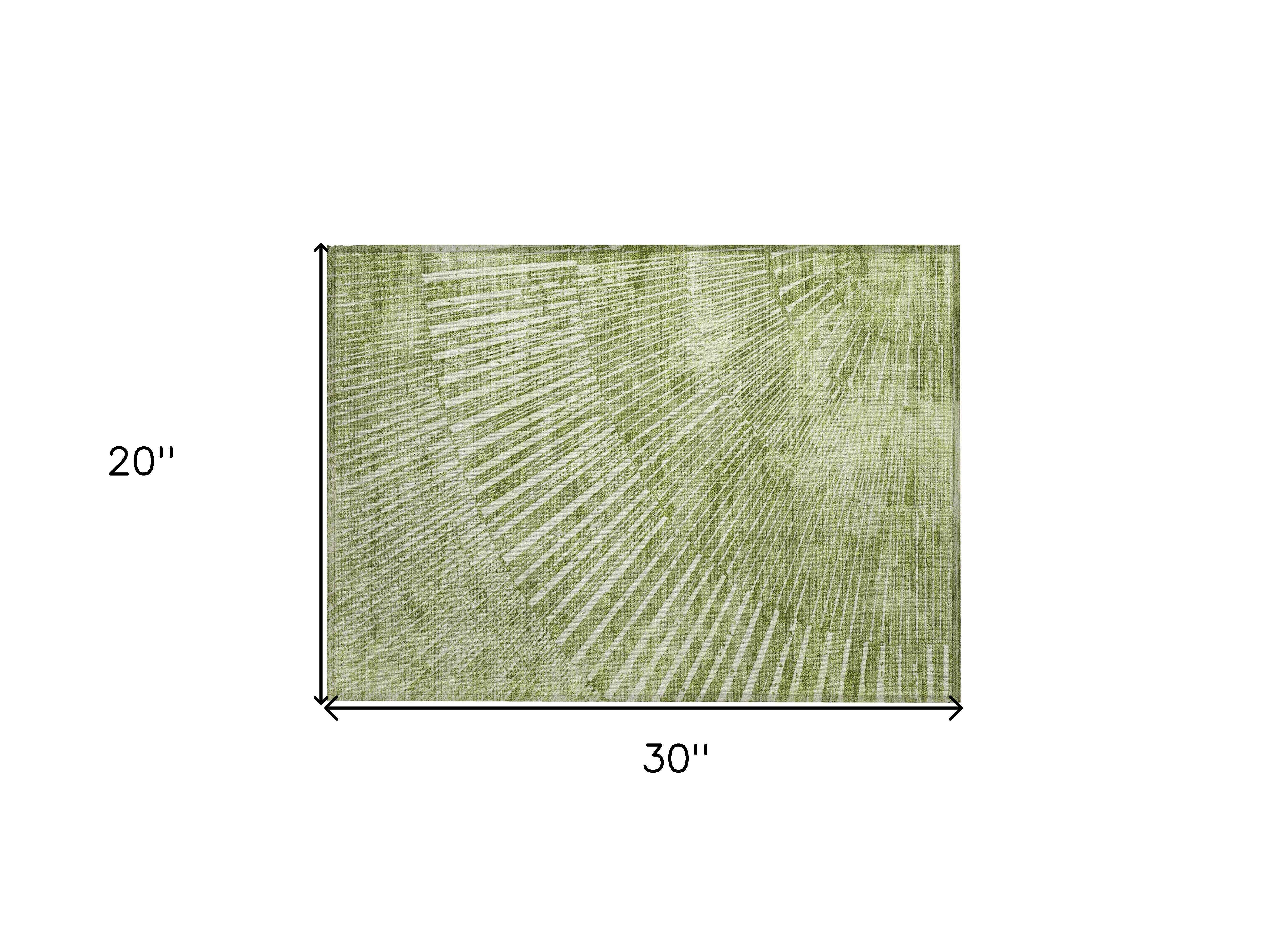 2' X 3' Sage Abstract Washable Non Skid Indoor Outdoor Area Rug