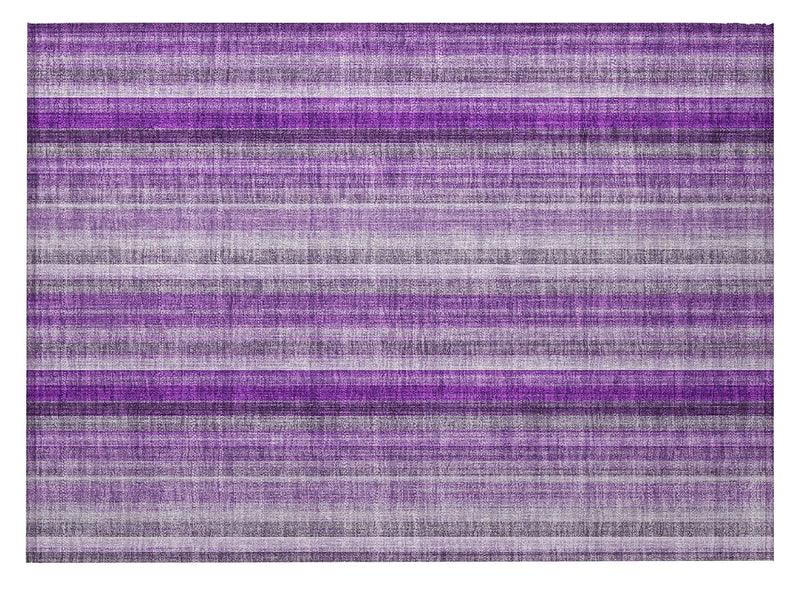 2' X 3' Purple Striped Washable Non Skid Indoor Outdoor Area Rug