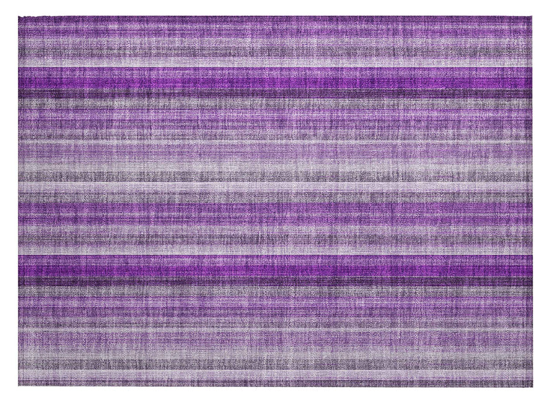 2' X 3' Purple Striped Washable Non Skid Indoor Outdoor Area Rug