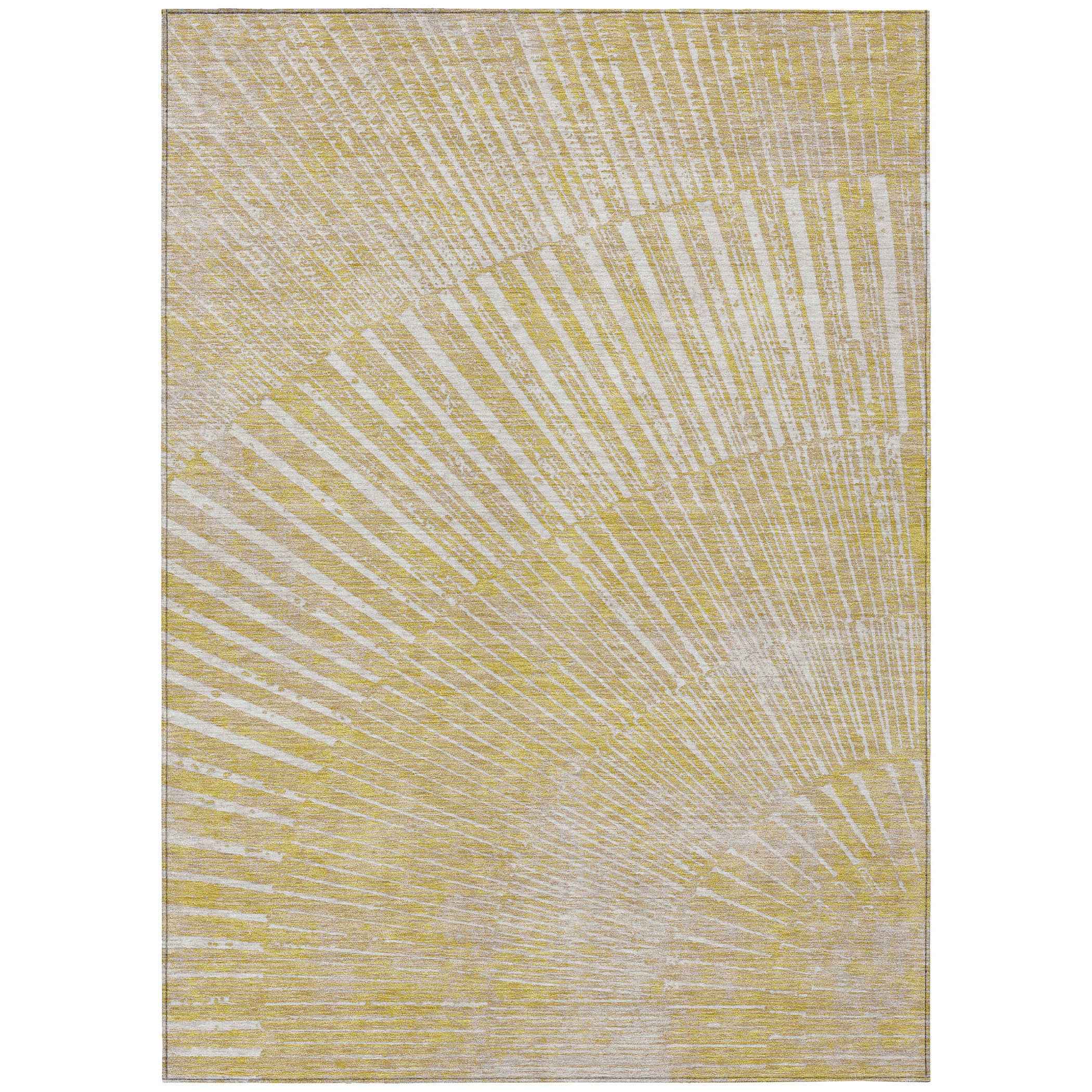 9' X 12' Wheat Abstract Washable Non Skid Indoor Outdoor Area Rug
