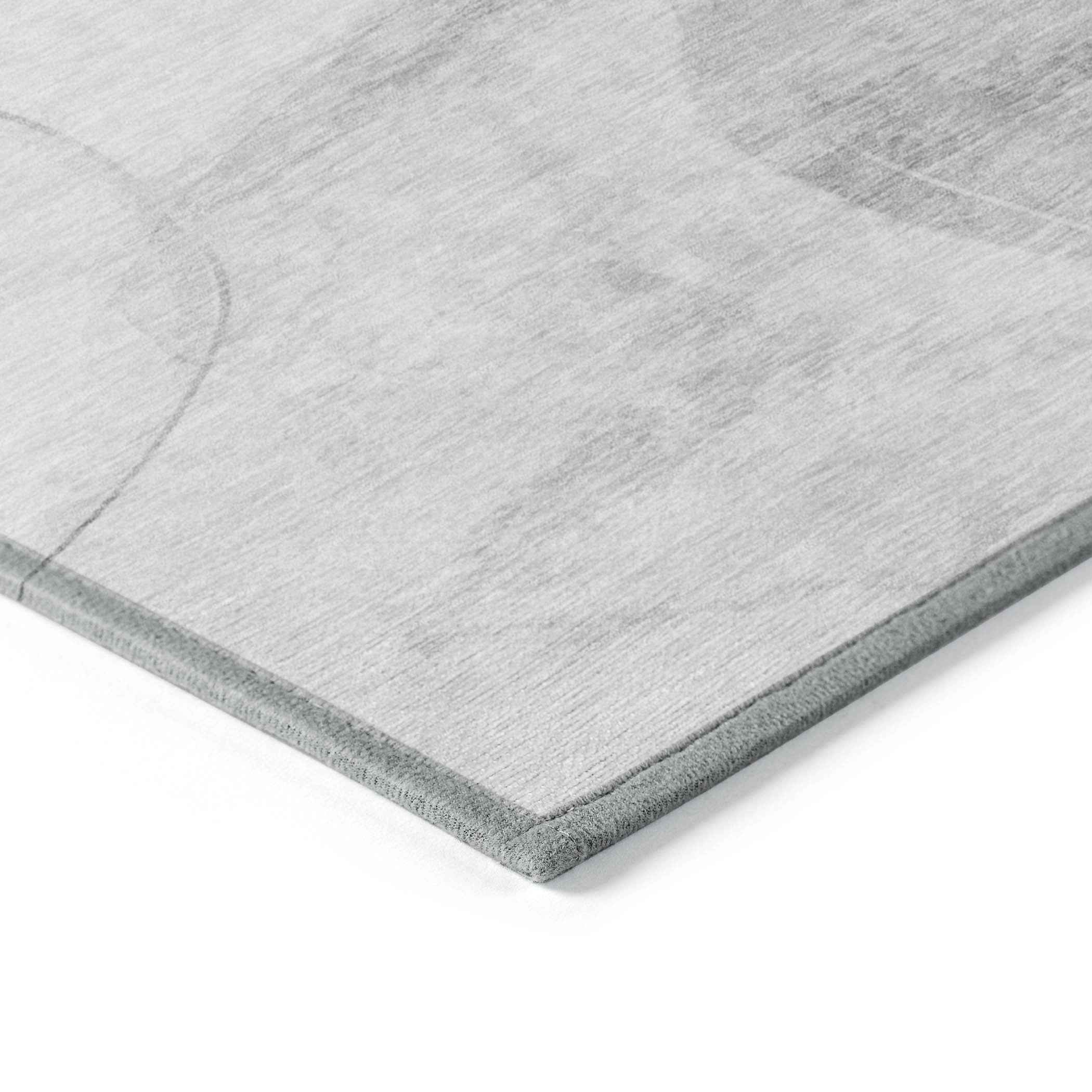 8' X 10' Gray and Light Gray Abstract Washable Non Skid Indoor Outdoor Area Rug