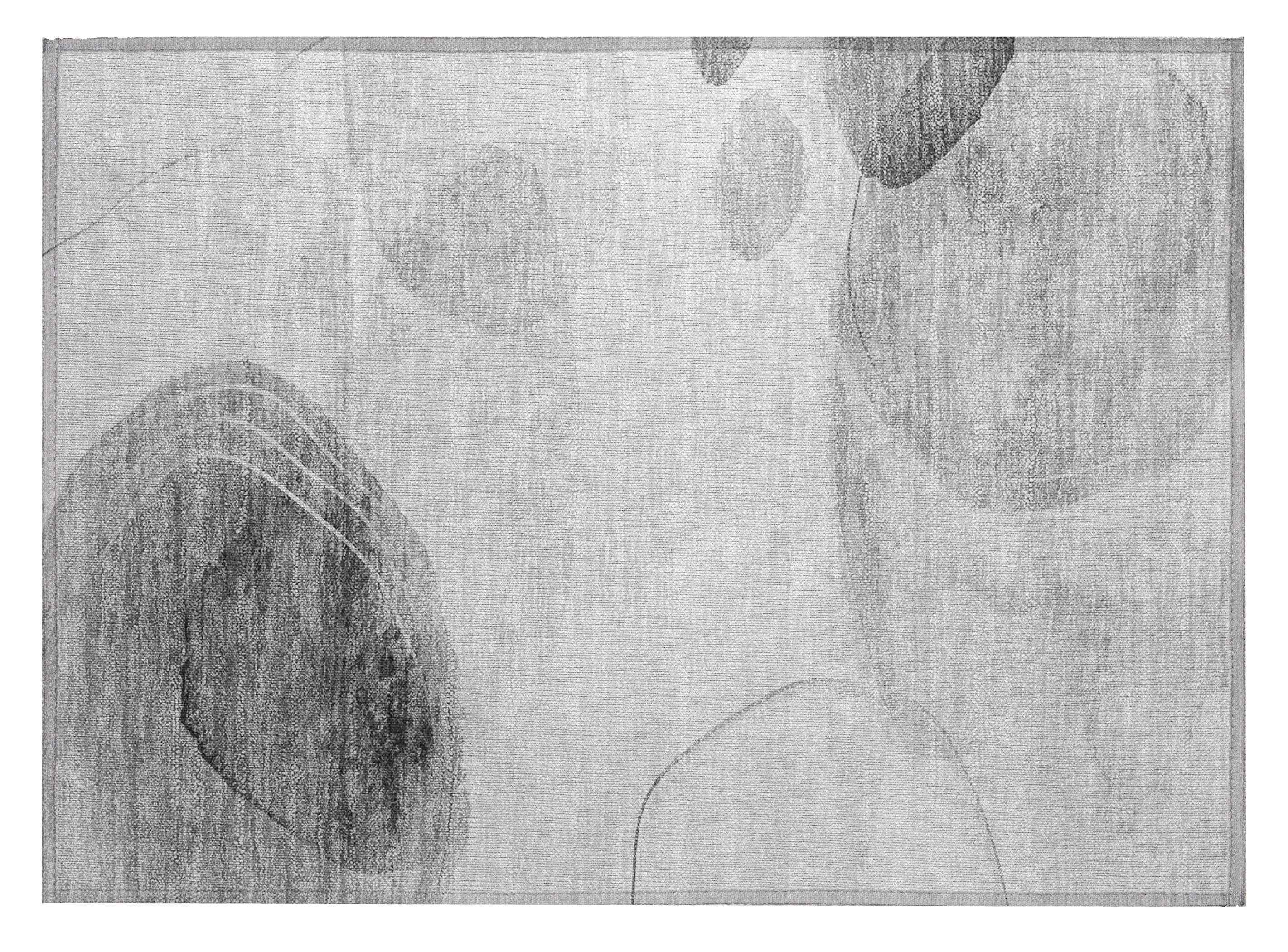 2' X 3' Gray and Light Gray Abstract Washable Non Skid Indoor Outdoor Area Rug