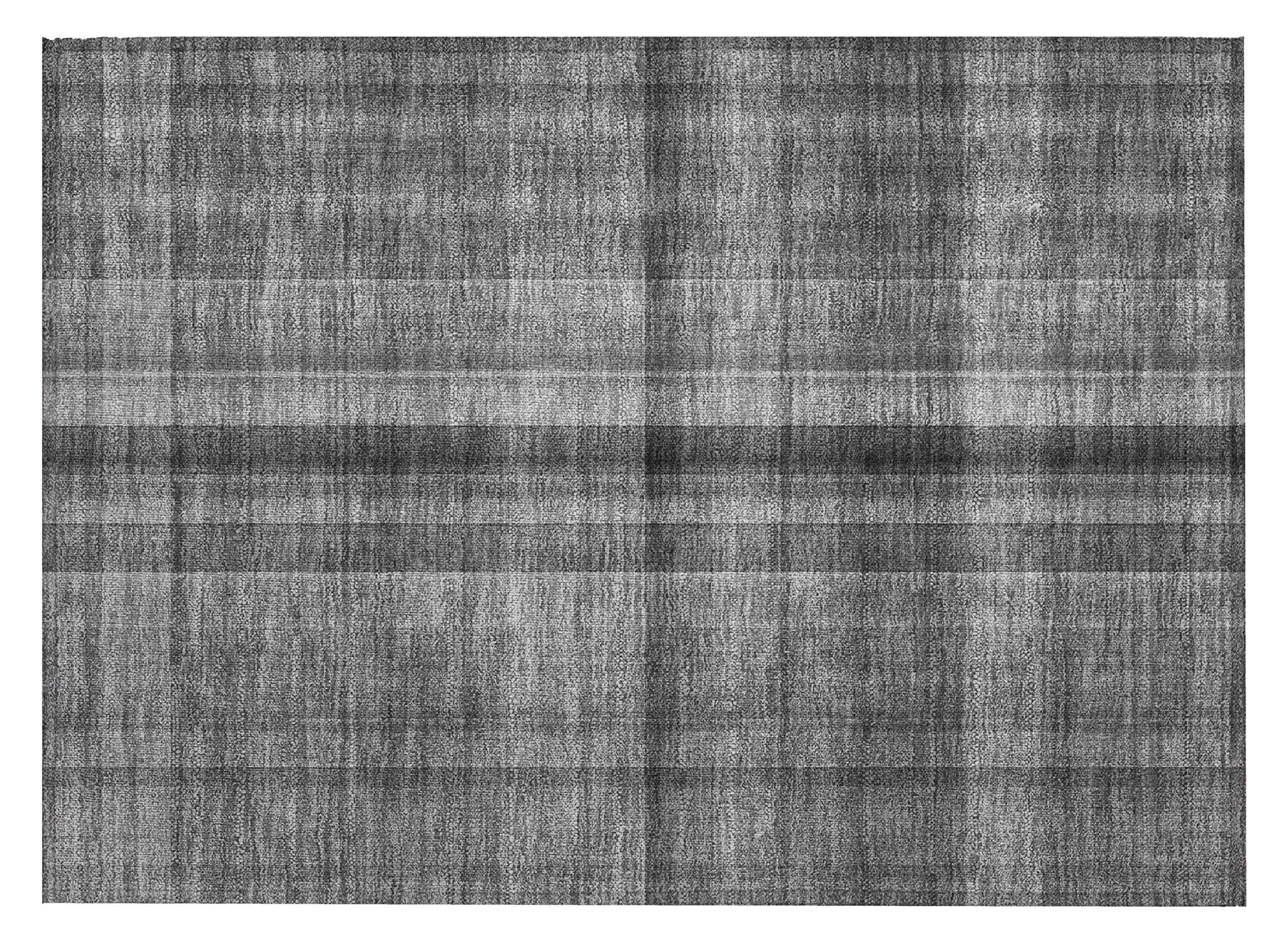 2' X 3' Gray Plaid Washable Non Skid Indoor Outdoor Area Rug