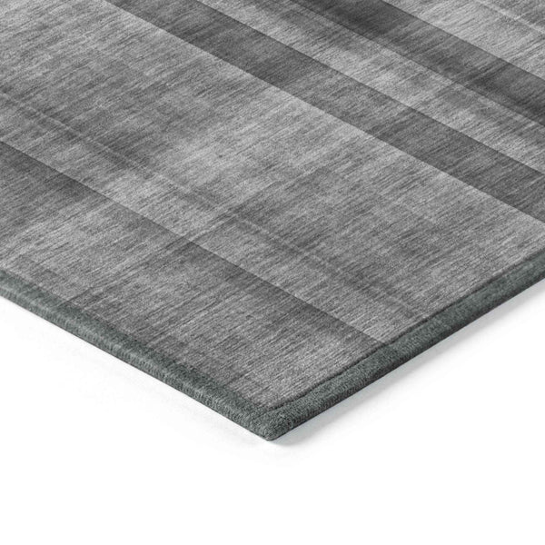 8' Runner Gray Plaid Washable Non Skid Indoor Outdoor Runner Rug