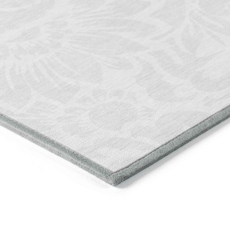 2' X 3' Ivory Floral Washable Non Skid Indoor Outdoor Area Rug
