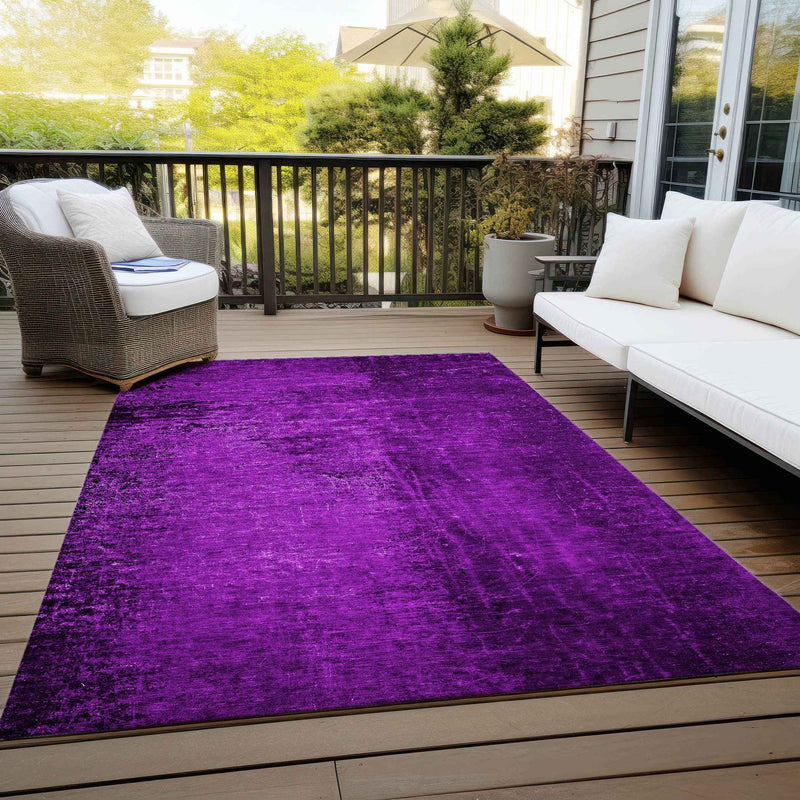 8' X 10' Purple Abstract Washable Non Skid Indoor Outdoor Area Rug