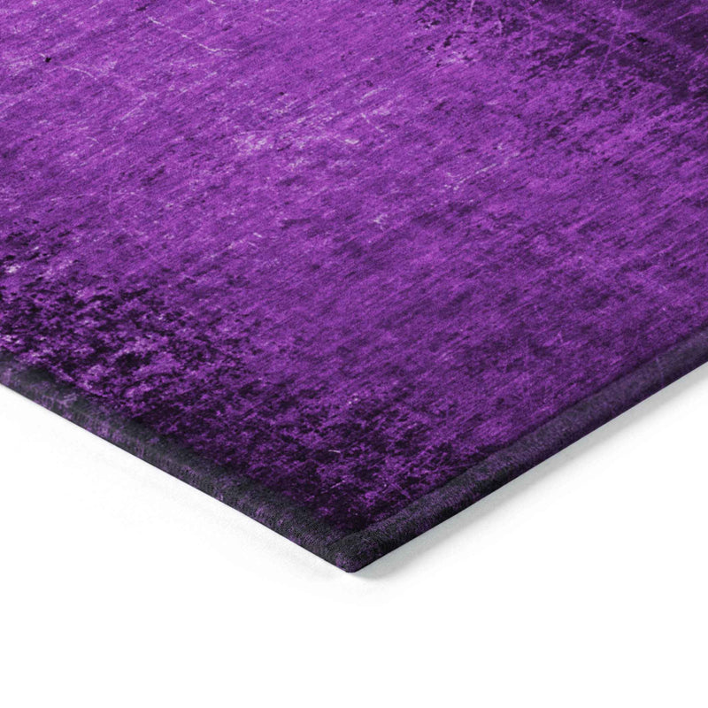 2' X 3' Purple Abstract Washable Non Skid Indoor Outdoor Area Rug